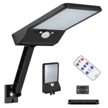 Светодиодный светильник на солнечных батареях, Уличный настенный светильник, сад, дорожка, наводнение, PIR датчик движения, открытый IP65 Водонепроницаемый пульт дистанционного управления, вращающийся кронштейн