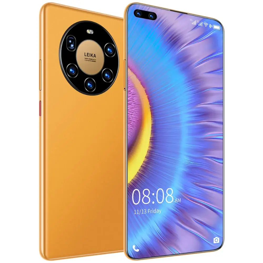 2021 New 7.3Inch Mate40 Pro+ Global Version Smartphone 12GB RAM 512GB ROM Cellphone 24+50MP 4G 5G Network 6000mAh Mobile Phone