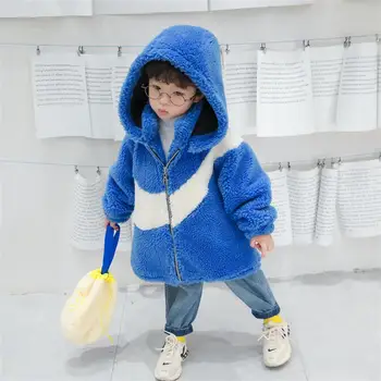

2020 Autumn Winter Kids Clothing Boys Girls Plush Coat Children Baby Infant Real Wool Fur Thick Warm Jacket Hooded Coats W978