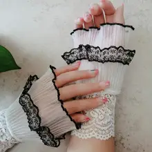 Нежные Свадебные перчатки с кружевной отделкой, короткие женские перчатки без пальцев ручной работы, Свадебные вечерние аксессуары с черным кружевом