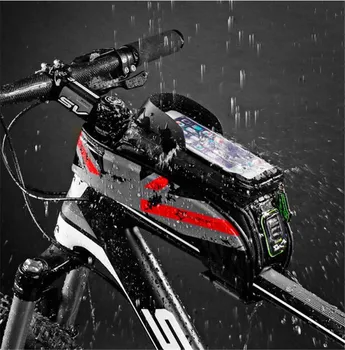 

ROCKBROS Bicycle Frame Front Tube Waterproof Bike Bag Touch Screen Bike Saddle Package For 5.8 /6 in Cell Phone Bike Accessories