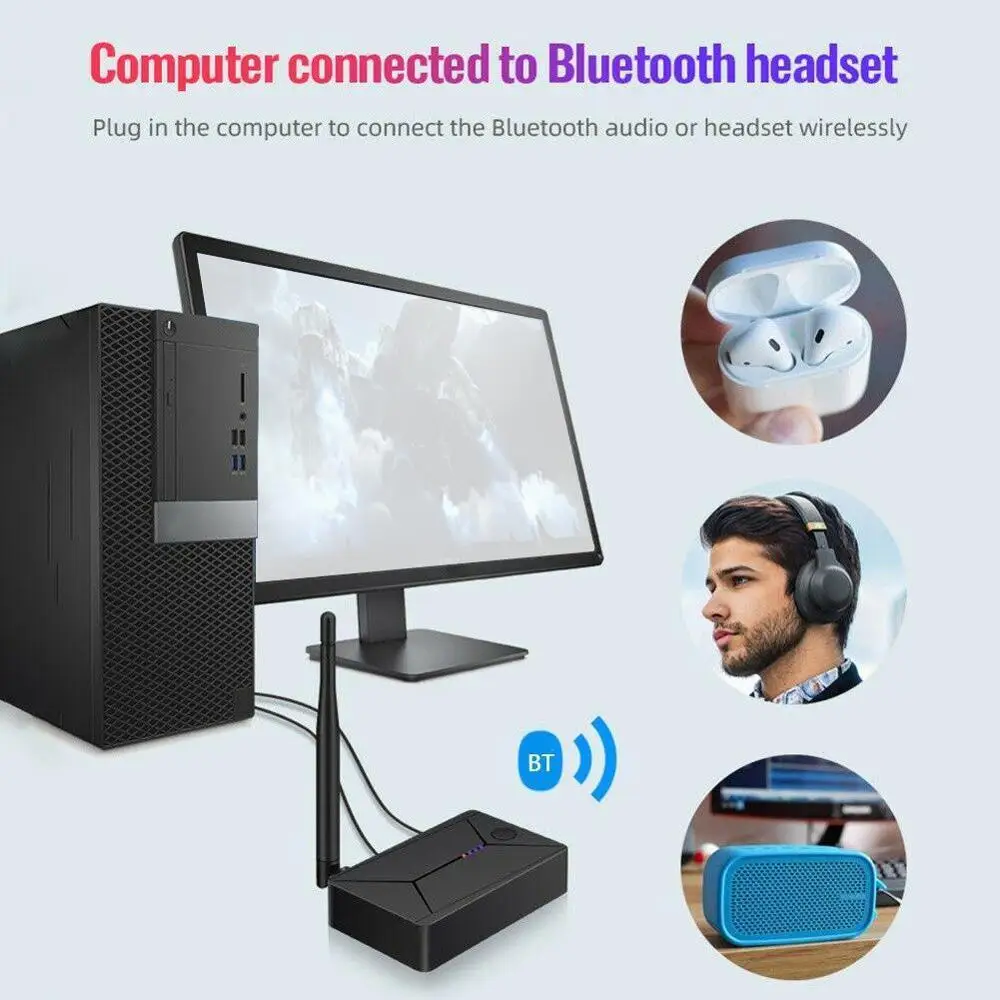 Bluetooth 5 0 Audio Transmitter 3 5mm 3 5 AUX Jack RCA USB Coaxial Optical Stereo Wireless Adapter Dongle For TV PC Headphone