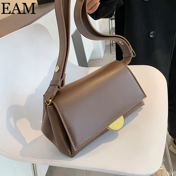 

[EAM] Solid Color PU Leather Bags for Women 2020 Branded Luxury Fashion Shoulder Crossbody Handbags Trending Lux Hand Bag 8A506