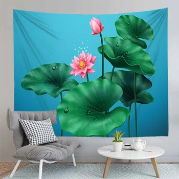 

Lotus Printed Tapestry Home Decorative Mandala Wall Hanging Tapestries Carpet Blanket Plant Beach Towel Table Cloth Large Size