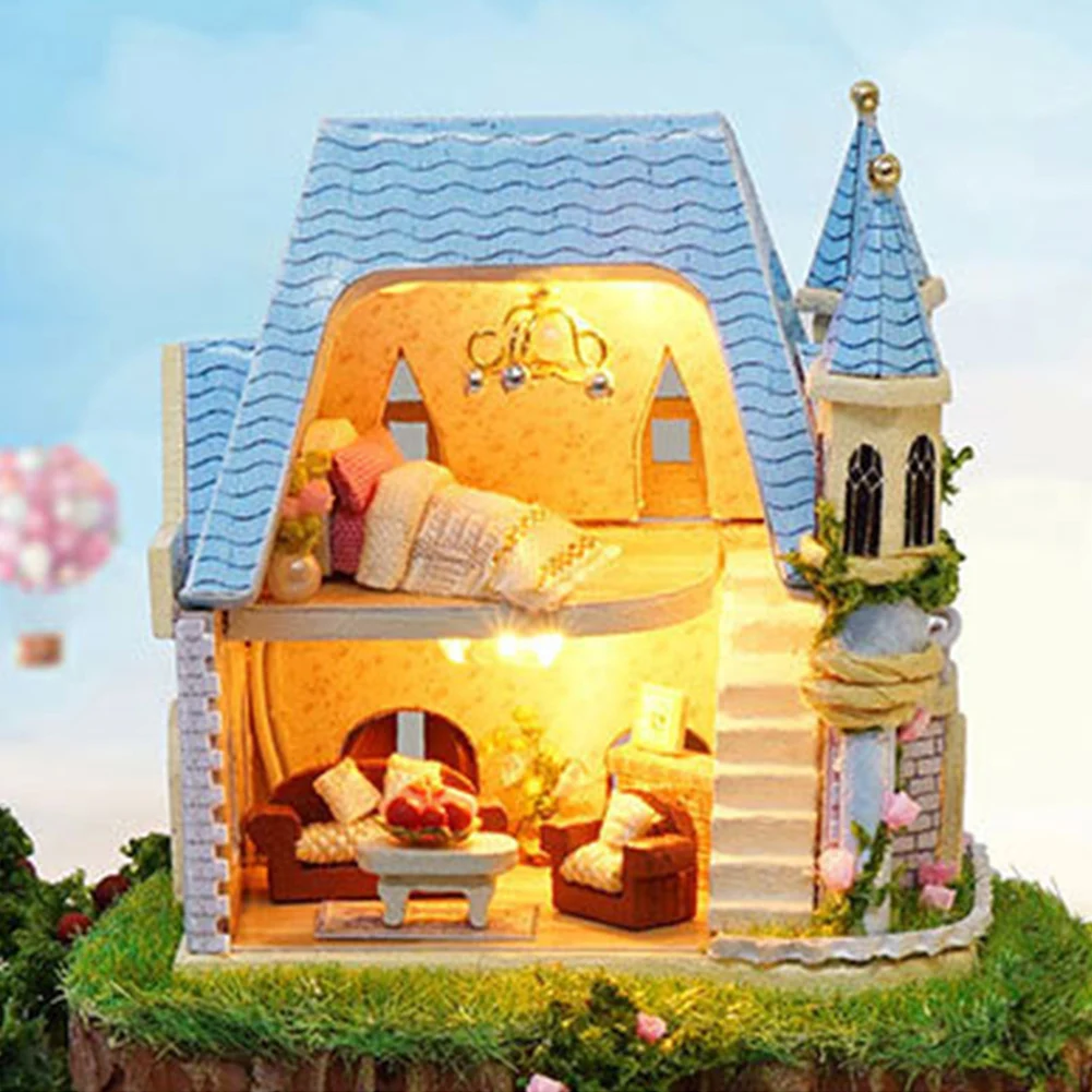 Музыкальная шкатулка кукольные домики DIY Миниатюрный Кукольный домик Модель Деревянный Мини-домик игрушка вращающаяся Музыкальная Коробка С Пылезащитным покрытием игрушки подарок на день рождения