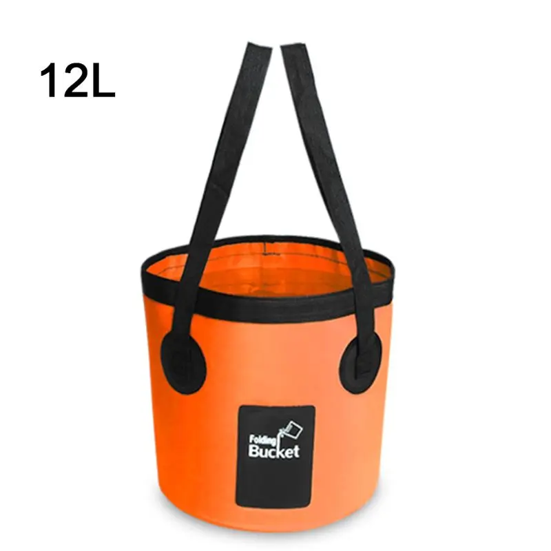 Orange 12 L Водонепроницаемые сумки рыболовные складные ведро сумка в дизайне «ведро» контейнер для хранения и переноски воды сумка для мытья автомобиля на открытом воздухе кемпинга Y4UB - Цвет: Orange 12 L