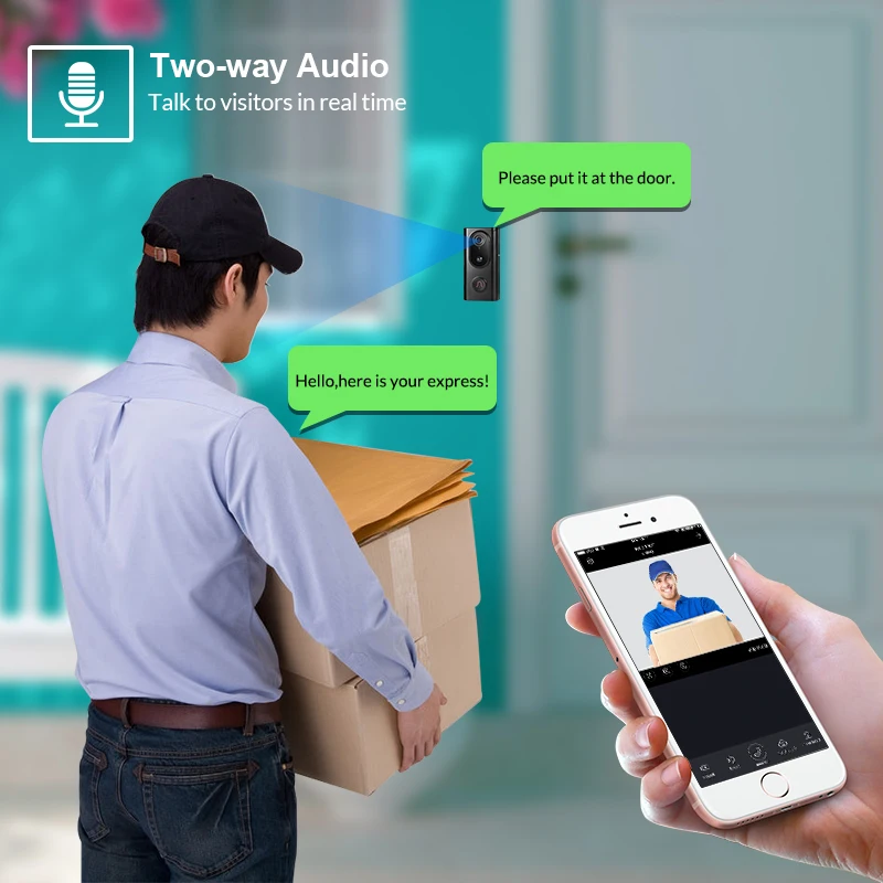 FUERS L16 Video DoorbeIl Intercome Smart Wireless WIFI Doorbell Visual Recording Home Monitor Night Vision Intercom Door Phone