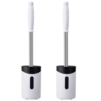 

2 Pack Toilet Brush And Holder Upgraded Modern Design With Strong Bristles,Bathroom Toilet Bowl Brush Set,Toilet Cleaning Brush