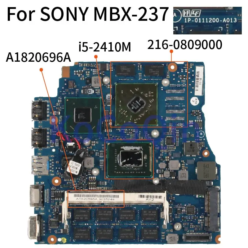 Для SONY Vaio VPCSB MBX-237 материнская плата для ноутбука A1820696A 1P-0111200-A013 SR04G HM65 216-0809000 DDR3 |