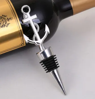 

(10 Pieces/Lot) Beach Wedding souvenirs of Nautical Themed Anchor Bottle Wine Stopper Wedding gifts For Guests and Party Favors