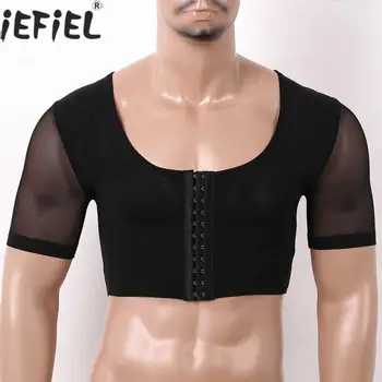 

Men Body Slimming Chest Control Shaper Corset Vest Men Shapewear Gynecomastia Compression Shirts Gay Sissy Crop Top Underwear