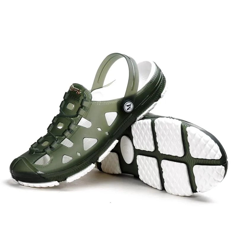

Summer Men's Sandals Sandals Slipper Men's Breathable Debit Elasticity Soft-Sole Foot Covering MEN'S SHOES