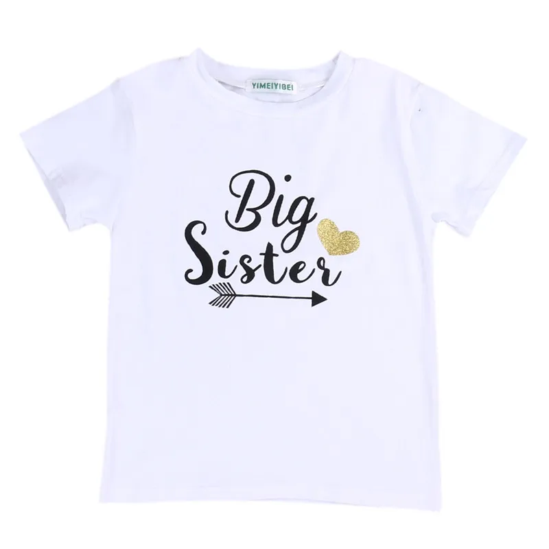 Summer Big Sister Little Brother Family Matching Toddler Kids Baby Boys Little Brother Romper Girls Big Sister Tshirt