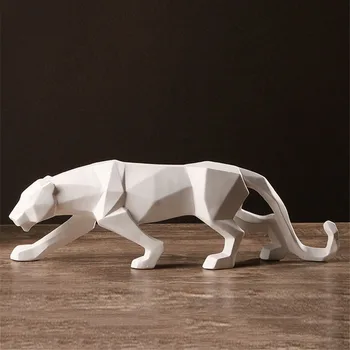

Abstract Resin Panther Statues Sculpture Geometric Resin Leopard Statue Home Decor Creative Gift Craft Ornament Accessories B057