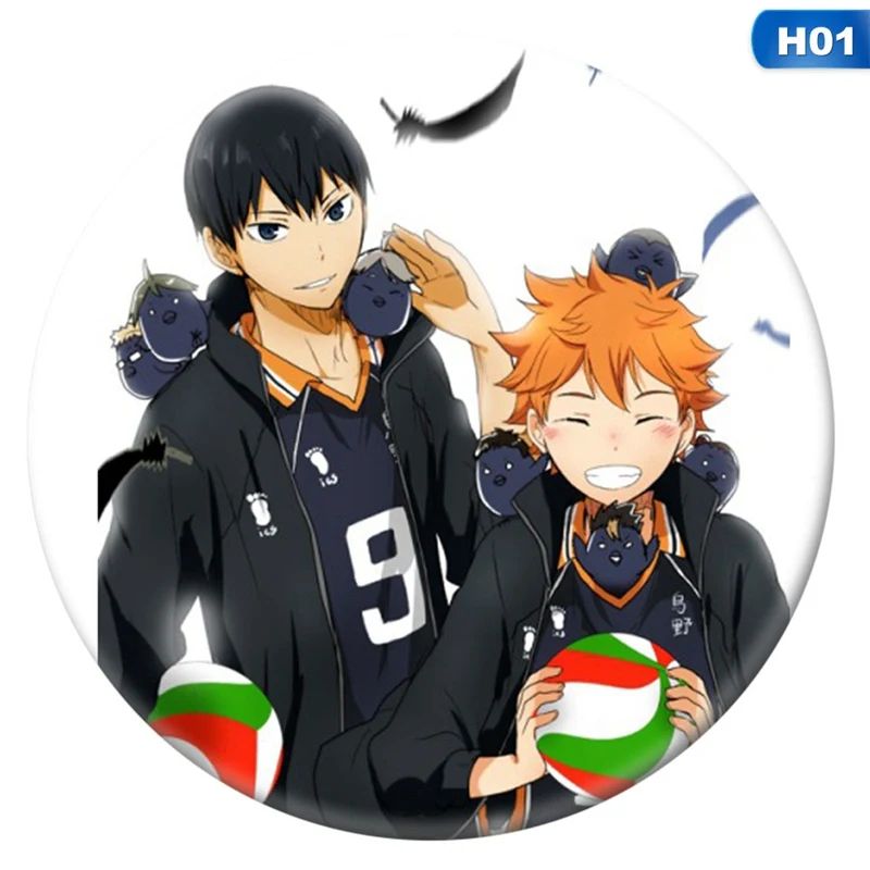 Мальчик аниме волейбол из мультфильма Tsukishima Firefly Sun Xiang XCosplay брошь на кнопке High Kyuu!