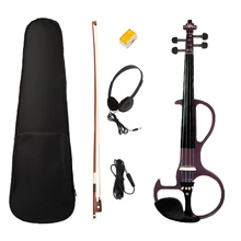 Профессиональный 4/4 Размер Электрическая Скрипка с чехол для переноски наушников лук для скрипачка-темно-красный