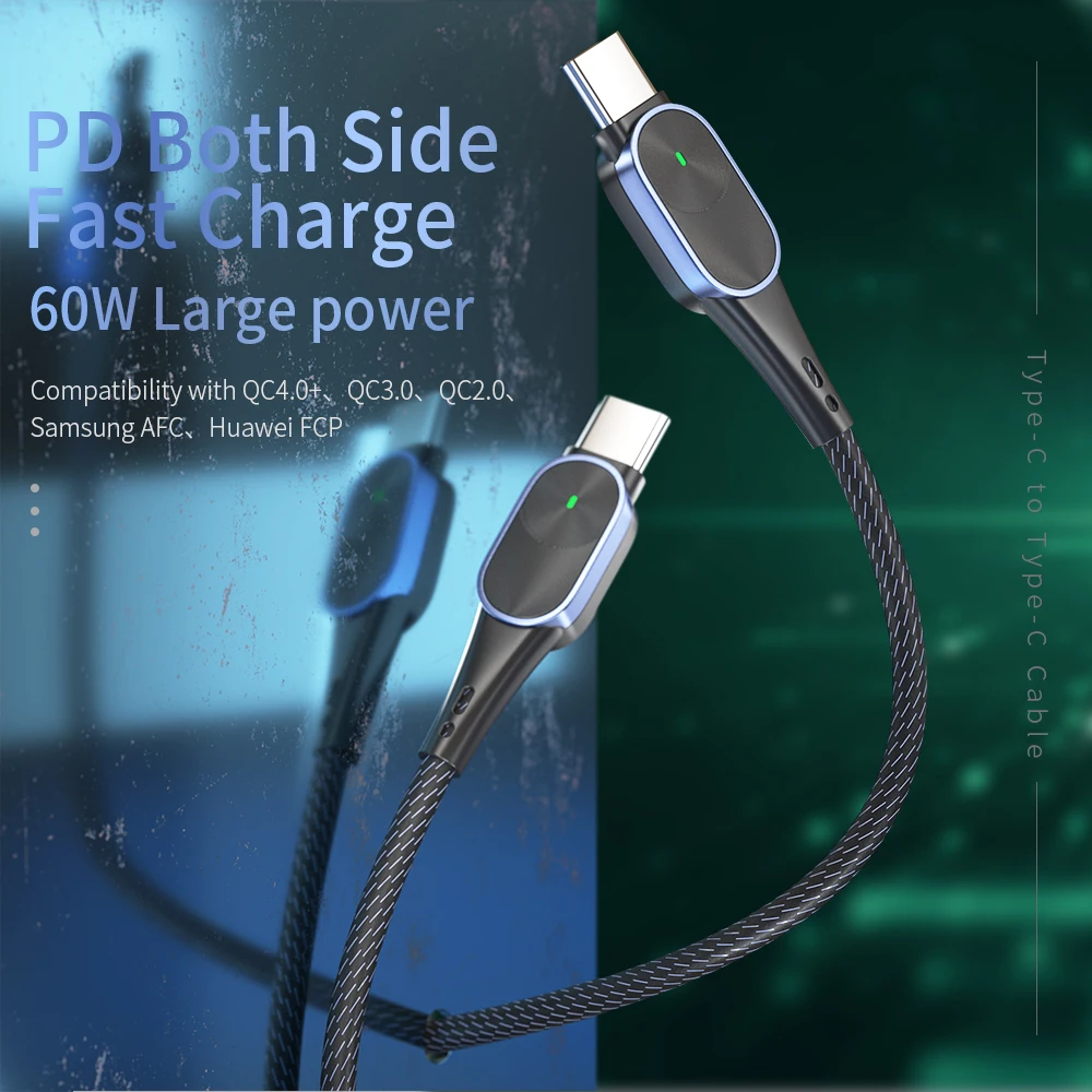 Кабель Essager 60 Вт usb type-C-USB C для samsung S10 S9 Macbook Pro Quick Charge 4,0 USBC PD быстрое зарядное устройство USB-C-кабель type-C