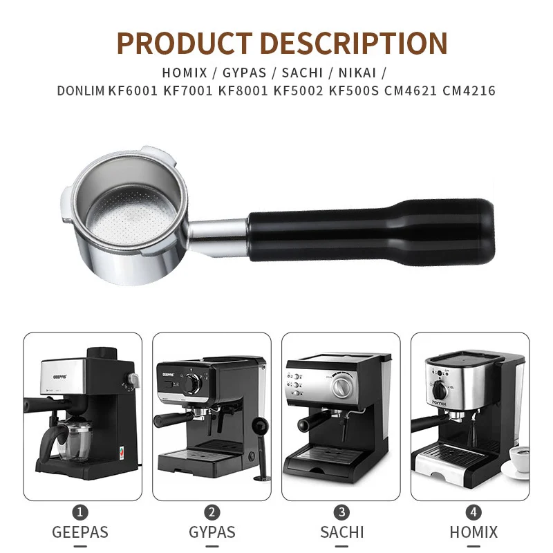 51mm Bottomless Coffee Reusable Filters naked Portafilter For Homix Gypas Sachi Nikai KF6001 KF7001 KF8001 KF5002 KF500S CM4621
