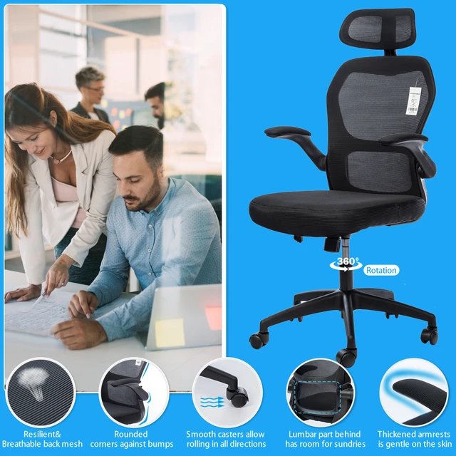 Chaise de bureau ergonomique - hauteur réglable, pivotante 360