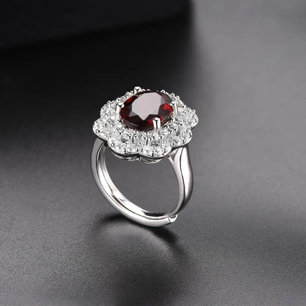 Hutang 3.05ct гранат Открытое кольцо с натуральными драгоценными камнями Твердое Серебро 925 пробы Регулируемые кольца изящные элегантные ювелирные изделия в форме кубиков для женщин