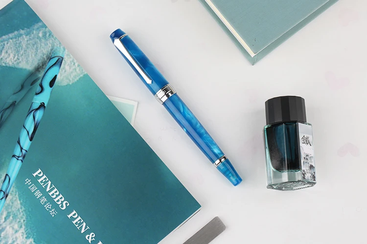 Penbbs 456 수지 투명 품질 음압 만년필 고급 0.5mm 펜촉 진공 충전 학생 쓰기 선물