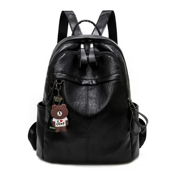 

New soft leather shoulder bag female trend fashion wild lady backpack large capacity travel backpack
