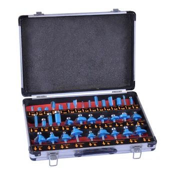 

35Pcs Tungsten Carbide Tip Router Bits Set 1/4inch Shank Woodworking Cutter Bit Kit Hand Tools 32X22X60cm LBShipping