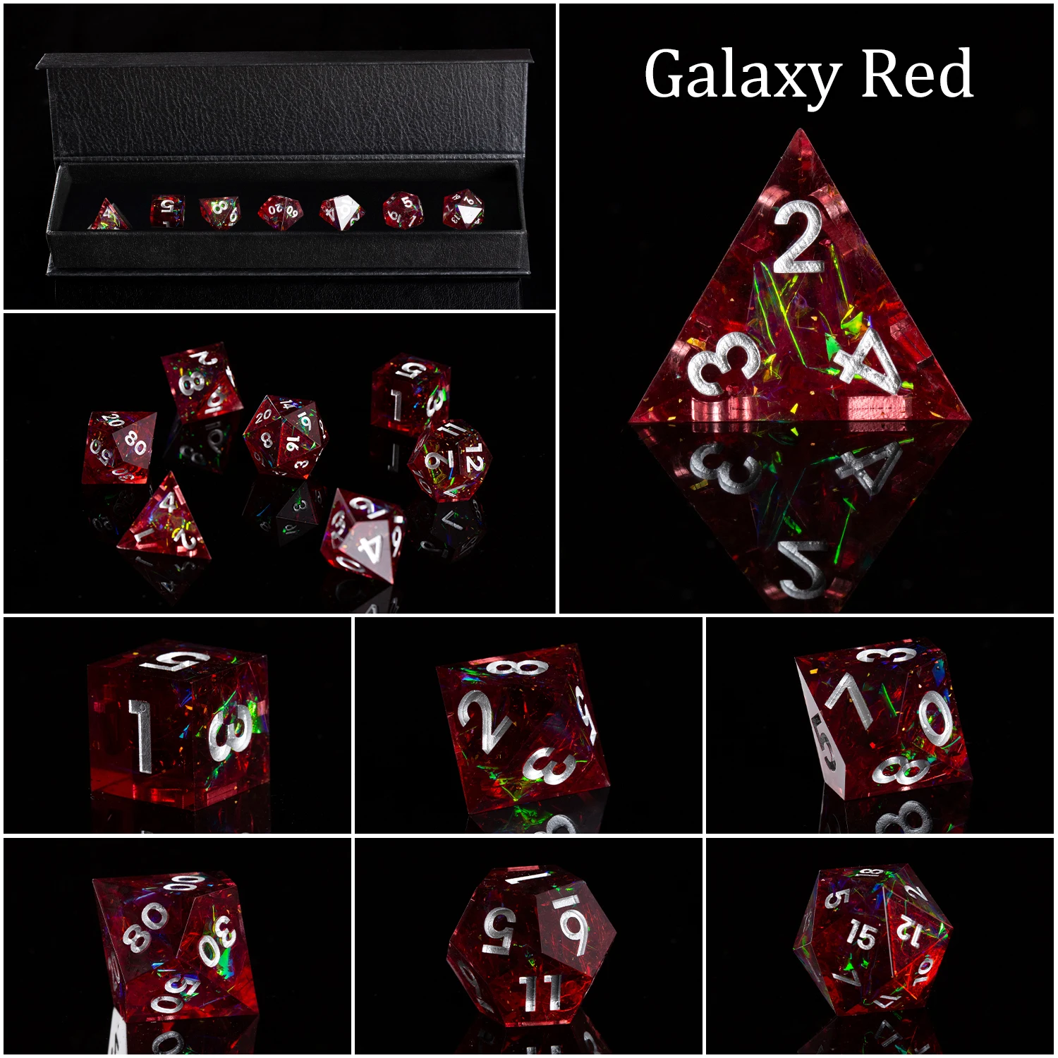 DND Dice Sets Sharp Edge Dice Polyhedral Mirror Sets Galaxy For Role Playing Board Games