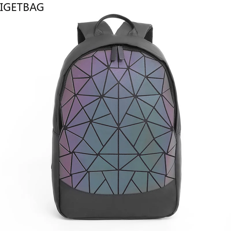 

Luminous Geometric Sequin Laser Backpack Female Laptop Backpack Book Bag School Casual Rucksack Travel Daypack mochila feminina