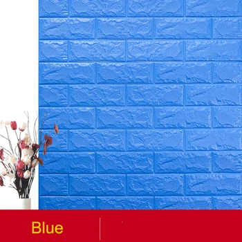 

3D Wall Sticker Kids Room Waterproof Background Brick Pattern Wallpaper Mural Living Room Bedroom DIY Foam Sticker