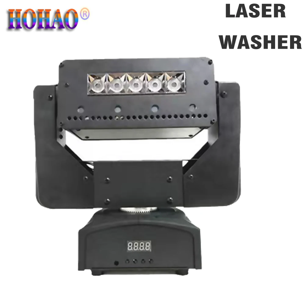 

2021 New 2x a Lots 5pcs*10w RGBW Led Washer + Laser Scan Moving Head Washer Laser's Lighting For Culb Dj Ktv Bar Best Effect