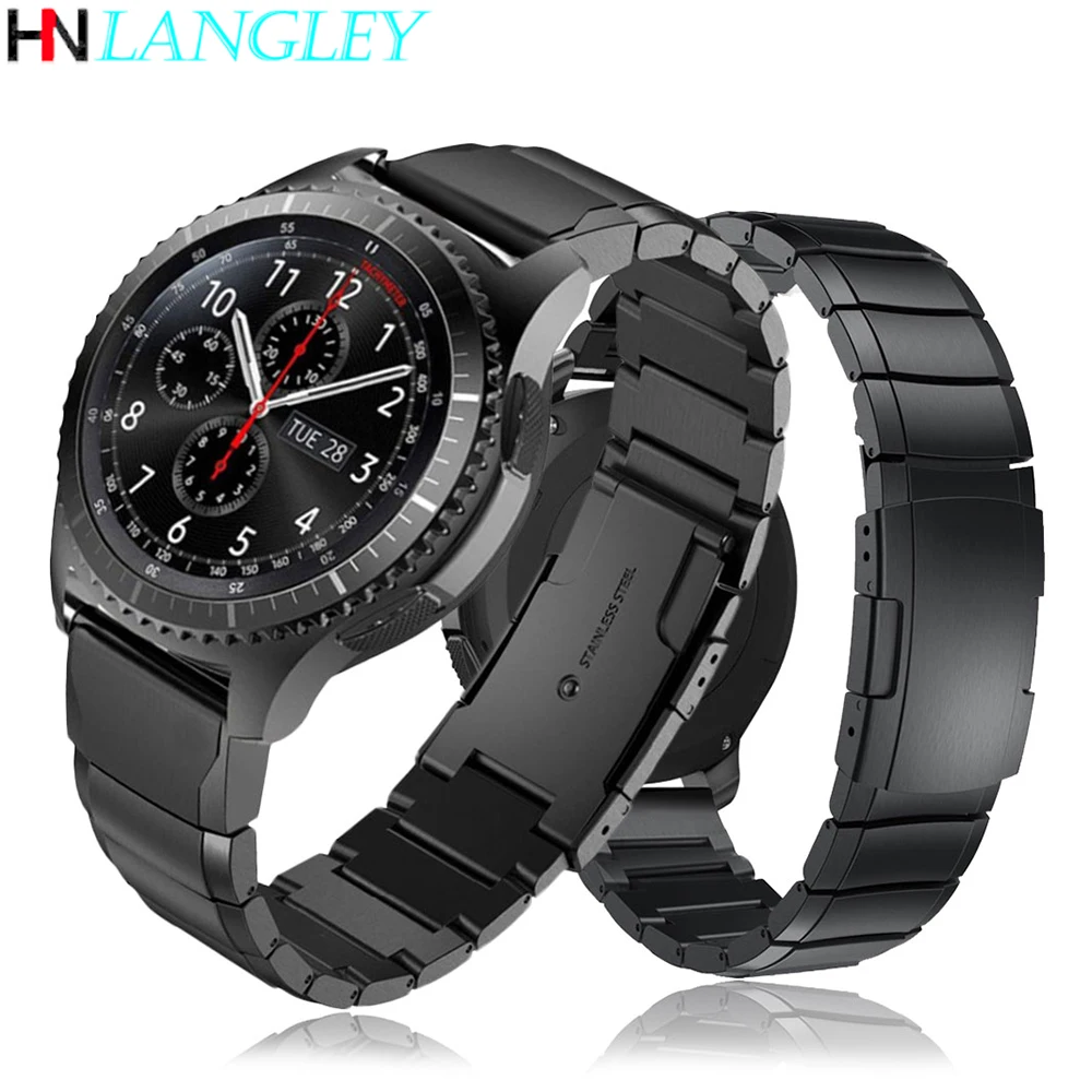 

22mm 20mm Stainless Steel Watch Band for Samsung Galaxy watch Active 42 46mm Amazfit Bip Pace Strap Gear S3 S2 Classic