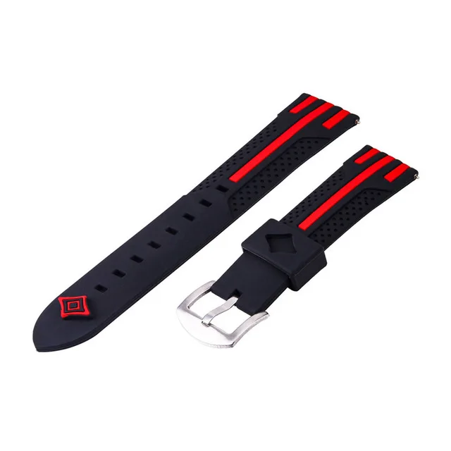 22 мм силиконовый ремешок для часов браслет ремешок для Huami Amazfit GTR 47 Pace Stratos 2 2s замена Смарт-часы аксессуары спортивный ремешок - Цвет ремешка: Style 2-Black red