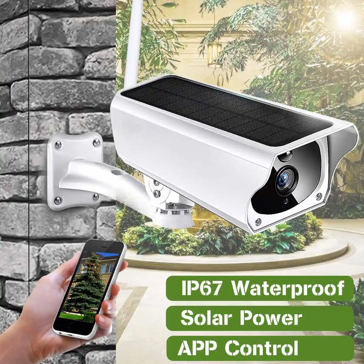 

Solar Power WiFi Outdoor IP Camera 1080P IP67 Waterproof Wireless Night Vision APP Control Security Surveilance Camera