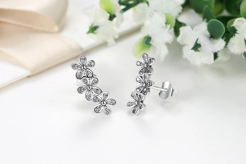 Оригинальные 925 пробы серебряные серьги-гвоздики в виде сердец Минни маленькие серьги с кристаллами для женщин подходят для подарка модные ювелирные изделия