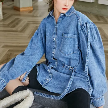 

XUXI 2020 Spring New South Korea Fashion Women's Single Breasted Shirt Loose Irregular Matching Chaqueta Mujer Coat Women FZ0674