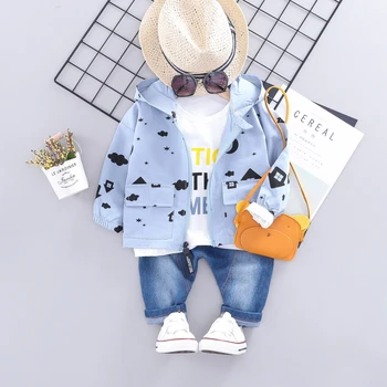 

HYLKIDHUOSE 2019 Autumn Baby Boys Girls Clothing Sets Toddler Infant Clothes Suits Coats T Shirt Pants Children Vacation Costume