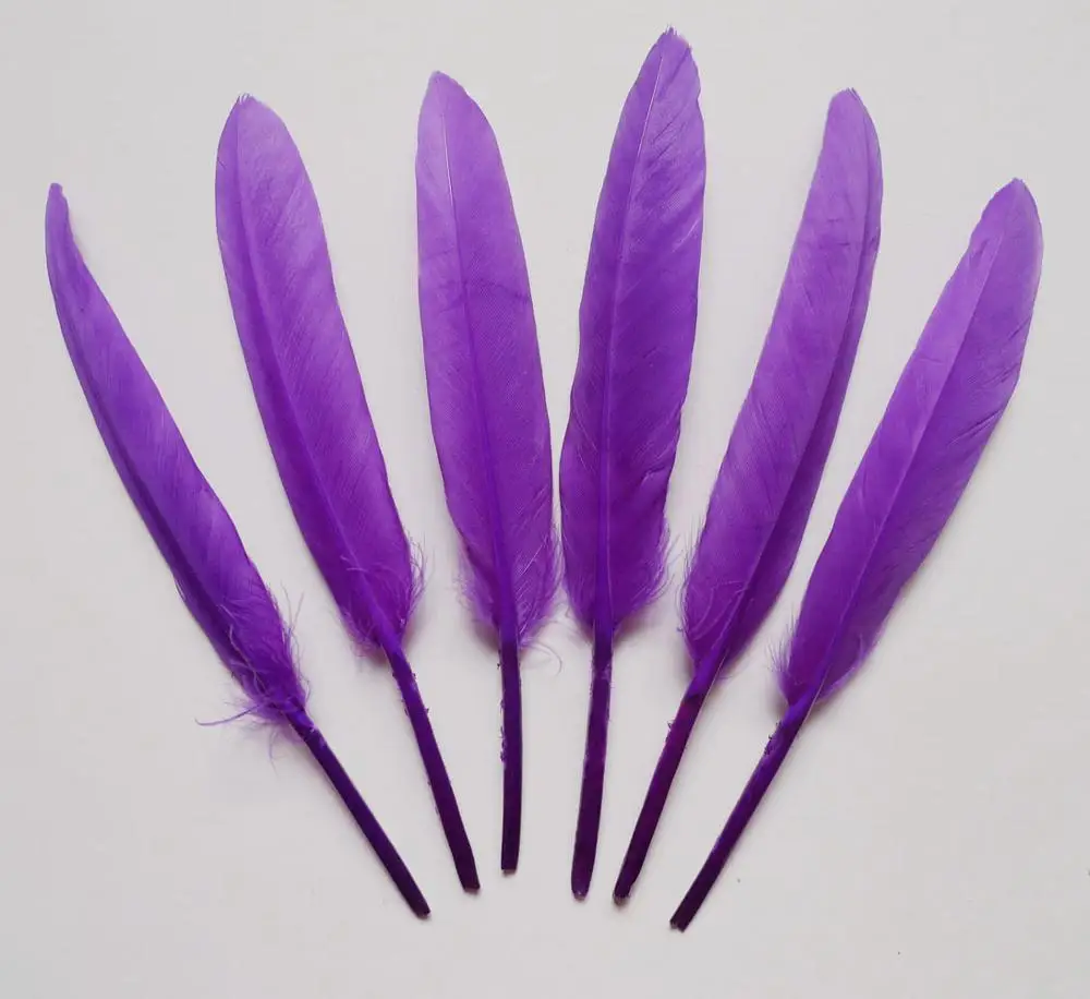 

Wholesale 1000pcs Purple 10-15cm goose feathers plumes for wedding hat hair accessories crafts earring hat show decoration