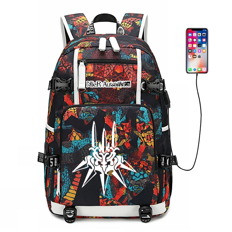 Hatsune Miku Women Cute Back Pack Canvas School Bags Bookbag Large Travel Bagpack USB Charging Laptop Backpack Men Backpack