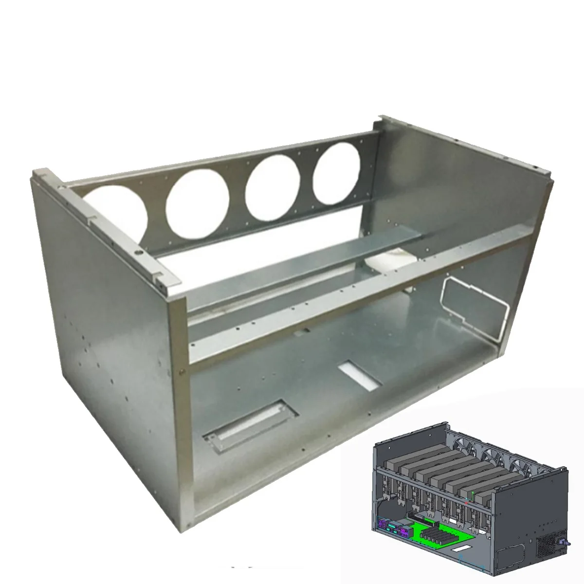 

8 GPU 4 Fans Open Air Pro Mining Computer Alloy Case Frame Rig Stackable Case for 8 GPU ETH BTC ZEC Ethereum