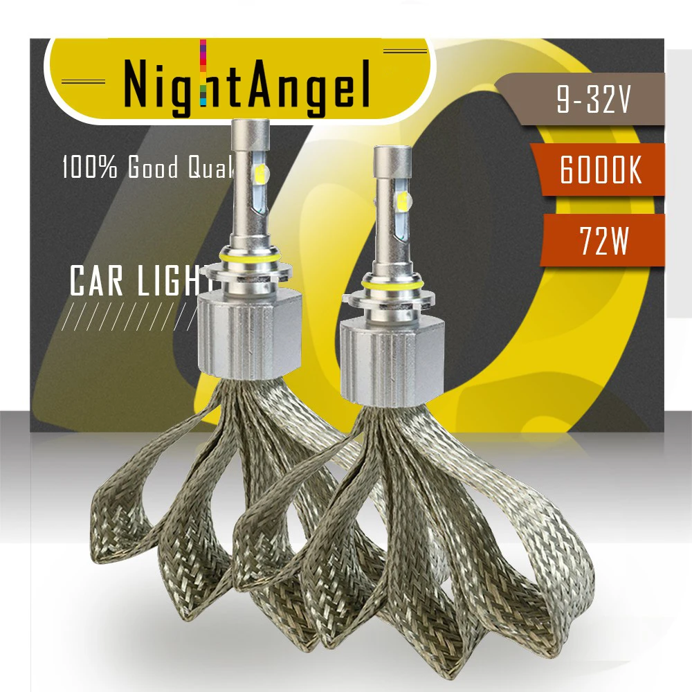 Фары NightAngel Автомобильные светодиодные xhp70 9005 к 55 Вт 6000 лм H11 H4 H7 HB4 HIR2 9004 D2S 12 В |