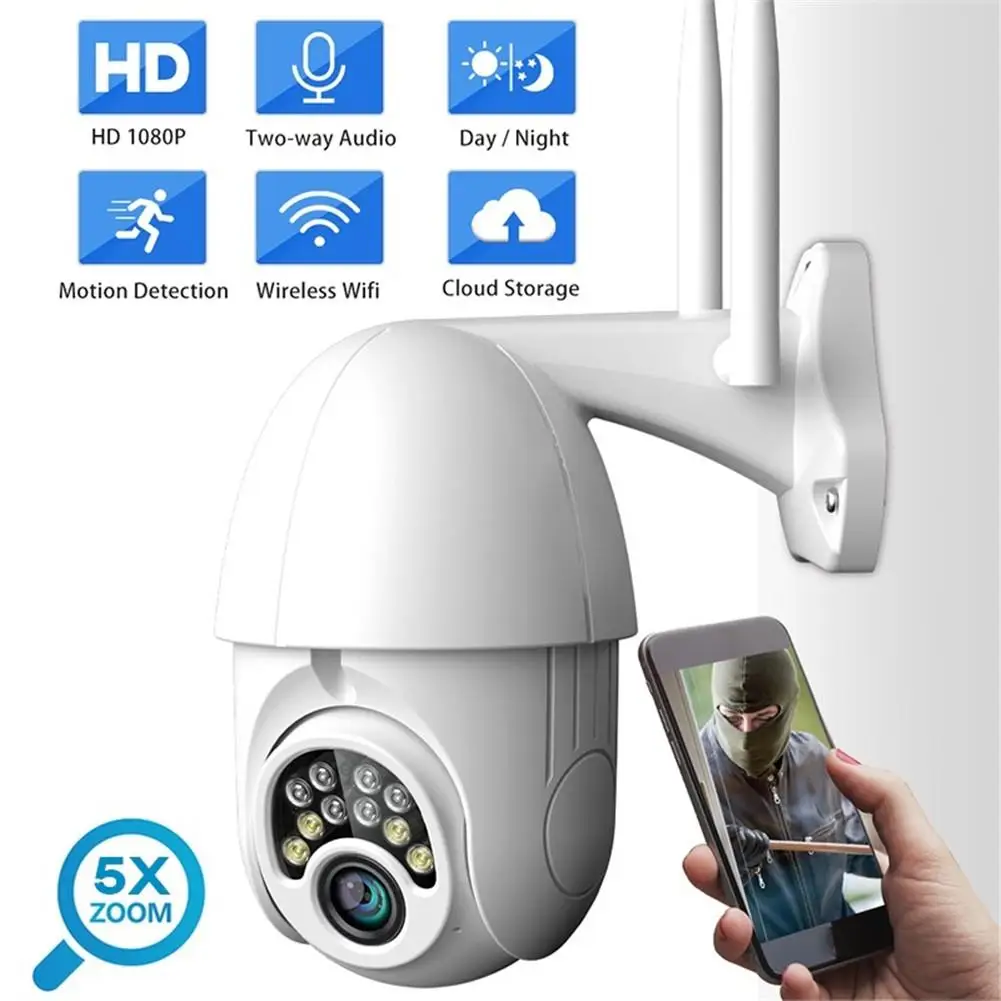 Новая ip-камера ONVIF, Wi-Fi 2MP HD 1080P Беспроводная скоростная купольная ИК-камера видеонаблюдения наружная система видеонаблюдения NetCam Camara
