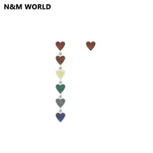 Цвет серьги "любовь" асимметричные серьги с кисточками Для женщин планета украшения Pendiente для милых девочек Свадебная вечеринка подарок