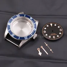 41 мм Мужские часы части синий beze чехол для часов Циферблат стрелки люминоу водонепроницаемый 316L S Сталь подходит ETA 2836/2824 Miyota8215 821A механизм