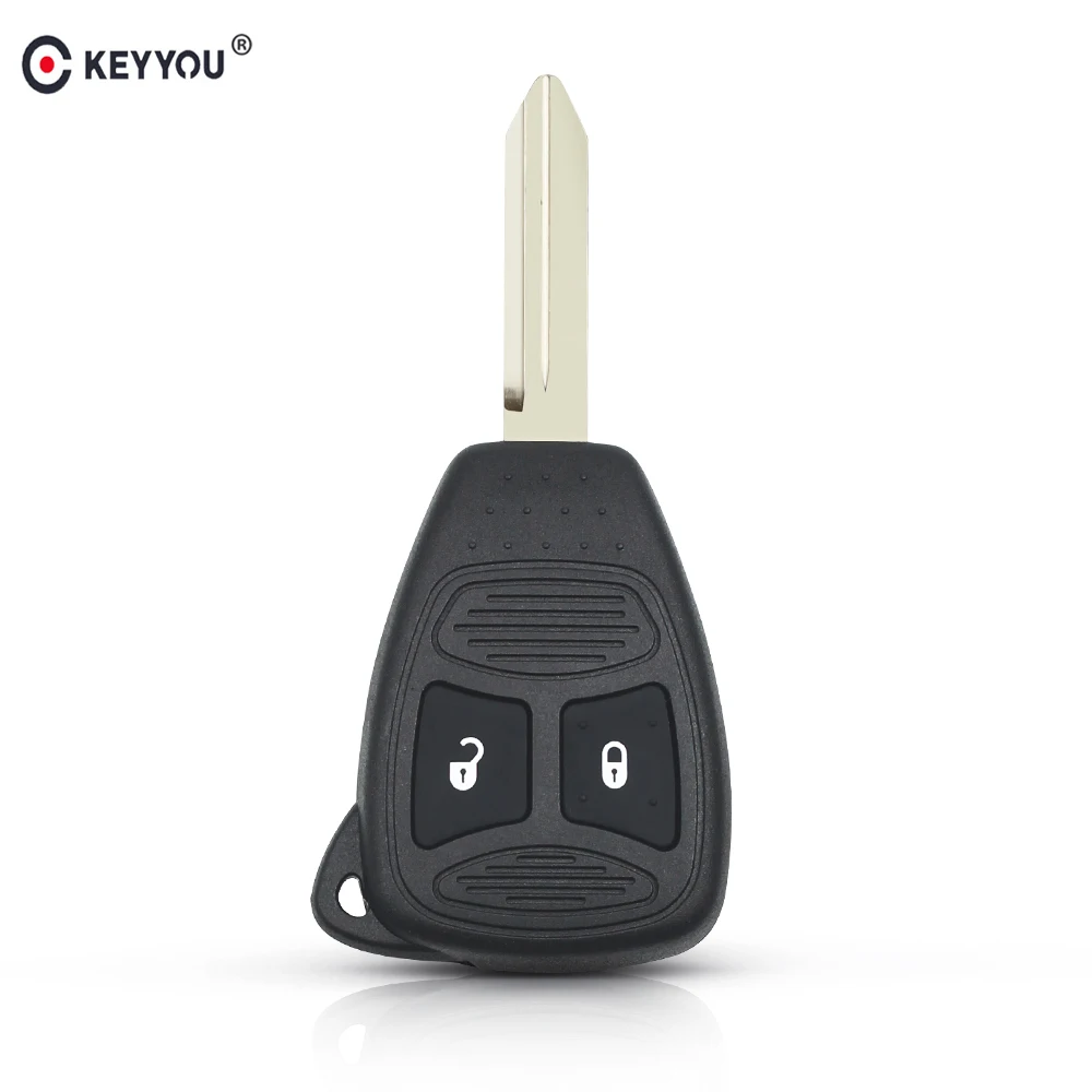 KEYYOU 10 шт. Сменный Футляр для ключей для Chrysler 300C PT CRUISER для Jeep Dodge 2 кнопки дистанционного ключа оболочки Uncut Blade