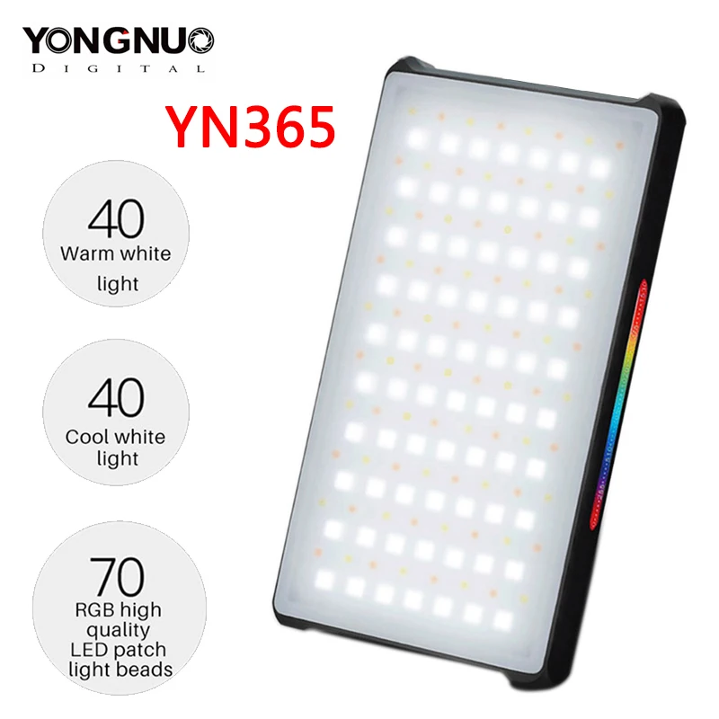 YONGNUO YN365 RGB светодиодный светильник для фотостудии ing 2500 k-8500 k 3300mAh полноцветный перезаряжаемый светильник для видео Карманный светильник