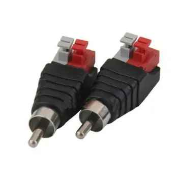 

1V-38V RCA Male Connector Wires To Audio Press Type Adapter Speaker Plug Cable