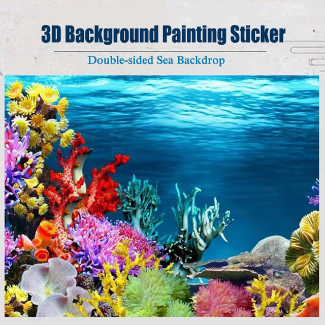 Aquarium Landscape Poster Fish Tank 3D Background Painting Sticker  Double-sided Ocean Sea Plants Backdrop Aquarium Decoration - AliExpress