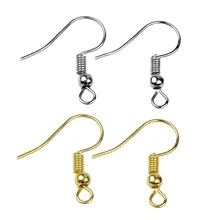 50 шт./лот, 316, нержавеющая сталь, 20 мм, золотые серебряные серьги застежка-крючок, проволока для ушей, сделай сам, фурнитура для изготовления ювелирных изделий, серьги, аксессуары, ручная работа