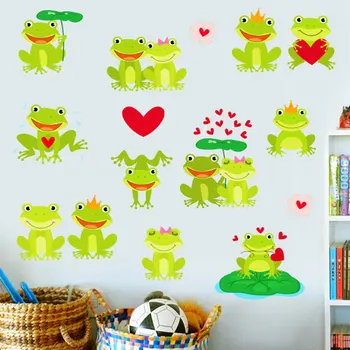 

1PC Creative Frog Wall Decal Removable PVC Wall Sticker Decorative Wallpaper for Home Living Room Bedroom Kids Room(Light Green)